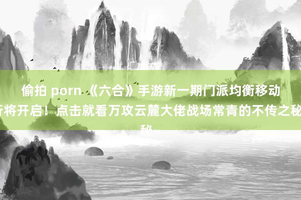 偷拍 porn 《六合》手游新一期门派均衡移动行将开启！点击就看万攻云麓大佬战场常青的不传之秘~