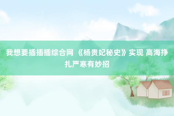 我想要插插插综合网 《杨贵妃秘史》实现 高海挣扎严寒有妙招