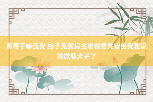 哥哥干嘛压我 终于见到房主老说要先容给我意识的微胖犬子了